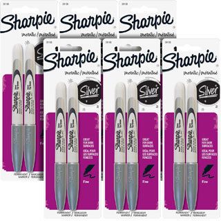Sharpie Metallic Fine Point Silver Permanent Marker (pack Of 12) (Metallic silverInk color Metallic silverNon refillablePoint size Fine pointPocket clipPoint type Fine pointPen type Permanent markerSet includes 12 Markers )