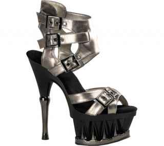 Womens Pleaser Spiky 626   Pewter Patent High Heels