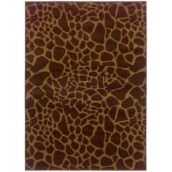 Indoor Brown Animal print Rug (5 X 76)