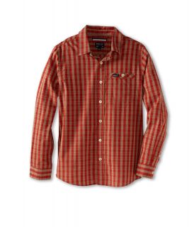RVCA Kids Lender L/S Woven Boys Long Sleeve Button Up (Red)