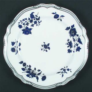 Spode Pennington Platinum Dinner Plate, Fine China Dinnerware   Bone,Cobalt Flow