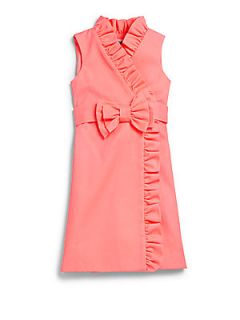 MILLY MINIS Girls Ruffled Wrap Dress   Coral