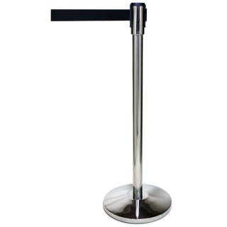 Pro Line Economy Retractable Belt Stanchion With 9 foot Black Belt (set Of 2) (Black beltStainless steel post with matching base coverMaterials Stainless steel post, woven polyester beltFull circumference rubber floor protectionUniversally accepted locki