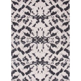 Hand tufted Contemporary Abstract Gray/ Black Rug (8 X 11)