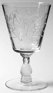 Heisey Plantation Ivy Water Goblet   Stem #5067/Etch #516blown