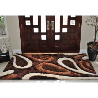 Everrouge Feather 3d Poly Silk Area Rug (5x8)