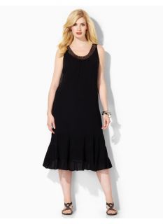 Plus Size Crochet Contour Dress Catherines Womens Size 0X, Black