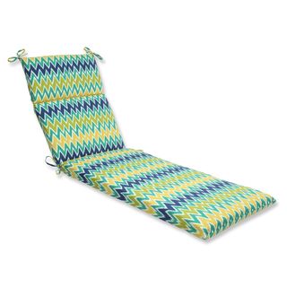 Pillow Perfect Zulu Blue/ Green Chaise Lounge Outdoor Cushion (Blue/greenFabric materials 100 percent spun polyesterFill 100 percent polyester fiberClosure Sewn seamUV protection YesWeather resistant YesCare instructions Spot clean or hand wash fabr