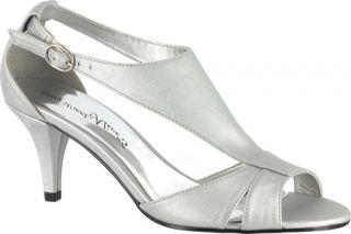 Womens Easy Street Eclipse   Silver Satin Mid Heel Shoes