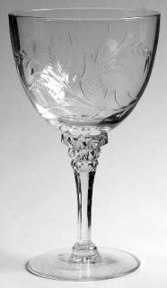 Tiffin Franciscan Greenbriar Water Goblet   Stem #17507, Cut