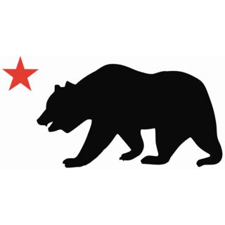 Large California Bear Sticker Black/Red One Size For Men 230997126