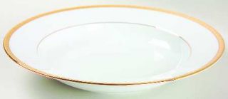 Tiffany Gold Band Rim Soup Bowl, Fine China Dinnerware   Gold Band With Gold Dot