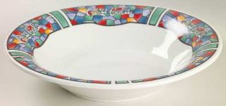 Gibson Designs Coca Cola Stained Glass Soup/Cereal Bowl, Fine China Dinnerware  