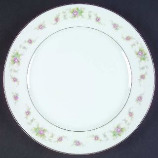 Yamaka Serenade Dinner Plate, Fine China Dinnerware   Roses,Blue Flowers,Tan&Gre