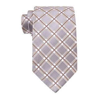 Stafford Wicker Park Grid Tie, Taupe, Mens