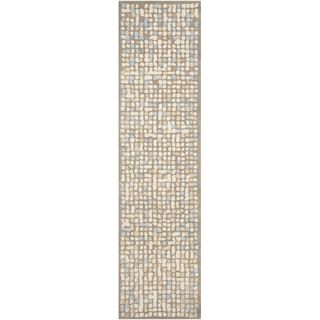 Martha Stewart Mosaic Hickory/ Beige Wool/ Viscose Rug (2 6 X 10)