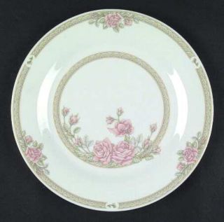 Crown Ming Christina Dinner Plate, Fine China Dinnerware   Peach Flowers, Mint G