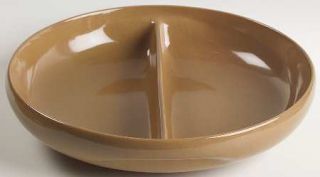 Iroquois Casual Brown Round Divided Vegetable Bowl, Fine China Dinnerware   Russ