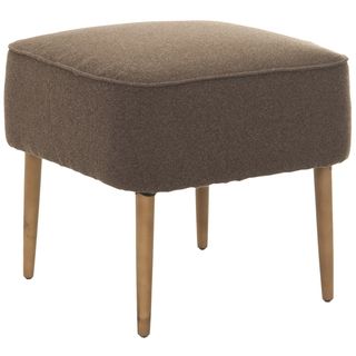 Safavieh Retro Brown Wool Ottoman (BrownMaterials Birch Wood and Wool FabricFinish Natural OakDimensions 18.5 inches high x 19.7 inches wide x 19.7 inches deep )