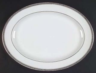 Royal Doulton Ravenswood 16 Oval Serving Platter, Fine China Dinnerware   Gray