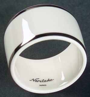 Noritake Countess Napkin Ring, Fine China Dinnerware   Cream, Platinum Line, Pla