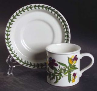 Portmeirion Botanic Garden Flat Demitasse Cup & Saucer, Fine China Dinnerware  