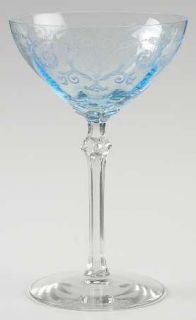 Fostoria Versailles Blue Champagne/Tall Sherbet   Stem #5098, Etch #278, Blue