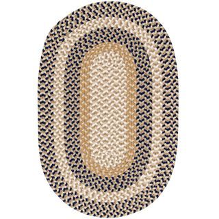Plymouth Reversible Braided Indoor/Outdoor Oval Rugs, Navy