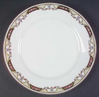 Thun Thu226 Dinner Plate, Fine China Dinnerware   Pink Rose Insets,Swags,Lattice