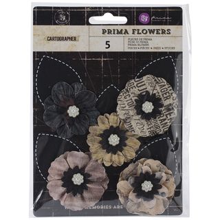 Cartographer Flowers paper Voyager 3 W/leaf 5/pkg