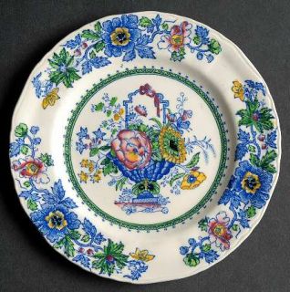 Masons Strathmore Blue/Multicolor Bread & Butter Plate, Fine China Dinnerware  