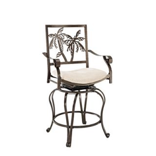 Powell Big and Tall Palm Tree Counter Stool with Arms 586 889