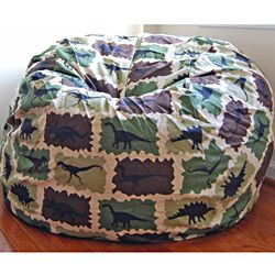 Ahh Products Camouflage Dinosaurs Cotton Washable Bean Bag Chair (Brown, dark green, olive green Materials Cotton cover, polyester liner, polystyrene fillingWeight 9 poundsDiameter 36 inchesFill Reground polystyrene (styrofoam) piecesClosure ZipperRe