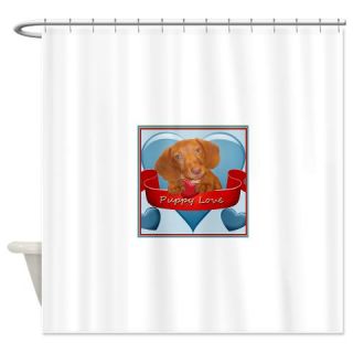 Dachshund Puppy Love Shower Curtain  Use code FREECART at Checkout