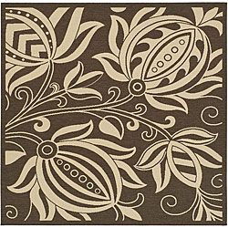 Indoor/ Outdoor Andros Chocolate/ Natural Rug (710 Square)