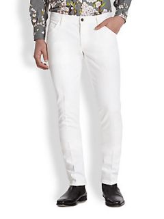 Dolce & Gabbana D White Straight Leg Jeans   White