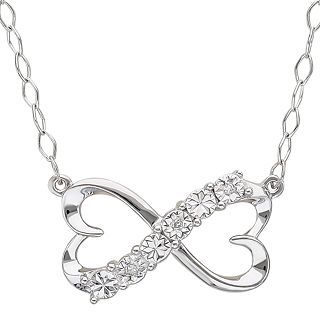 Sterling Silver Diamond Accent Infinity Heart Pendant, Womens