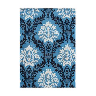 Handmade Alliyah French Blue/ Black New Zealand Blend Wool Rug (8 X 10)