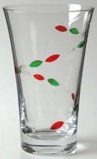 Gorham Christmas Jewels (Clear Foot) Highball Glass   Clear With Clear,Green & R