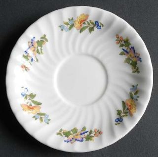 John Aynsley Cottage Garden  Saucer for Footed Cup, Fine China Dinnerware   Butt