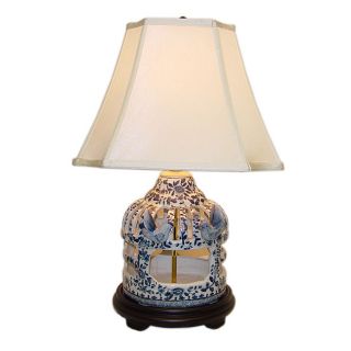 Blue/ White Birdcage Porcelain Table Lamp