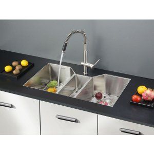 Ruvati RVC2579 Combo Stainless Steel Kitchen Sink and Stainless Steel Set