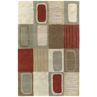 Lawrence Multi Dimensions Hand tufted Wool Rug (76 X 90)