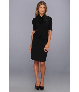 BCBGMAXAZRIA Denisa Tie Neck Dress Womens Dress (Black)