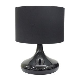 Integrity 16.5 inch Black Opal Glass Table Lamp With Black Shade (BlackMaterials GlassDimensions 16.5 inches high x 8.5 inches wide x 9 inches deep )