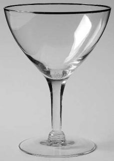 Susquehanna Simplicity Champagne/Tall Sherbet   Stem #425, Platinum Trim On Bowl