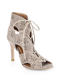 Joie Raquel Cutout Suede Lace Up Sandals