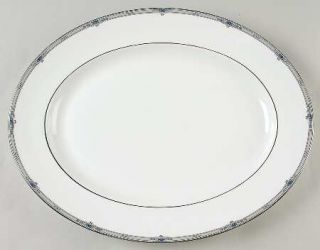 Wedgwood Amherst (Platinum Trim) 17 Oval Serving Platter, Fine China Dinnerware