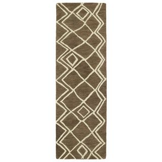 Hand tufted Utopia Lucca Brown Wool Rug (3 X 10)