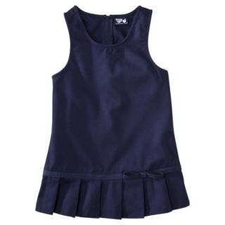 French Toast Girls School Uniform Pleated Hem Jumper   Navy 2T